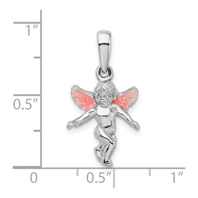 Sterling Silver 3D Enameled Angel Pendant – view 4