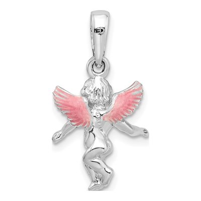 Sterling Silver 3D Enameled Angel Pendant – view 5