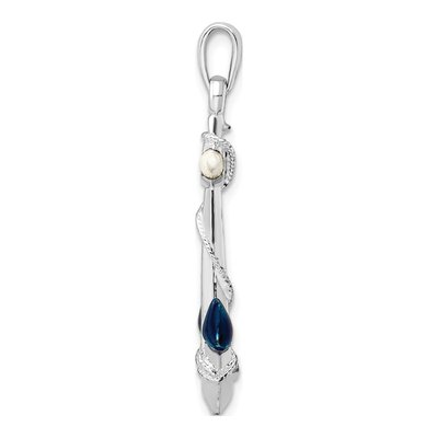 Sterling Silver 3D Enameled Anchor Pendant – view 3