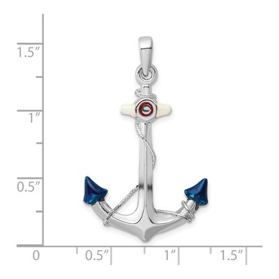 Sterling Silver 3D Enameled Anchor Pendant – view 4