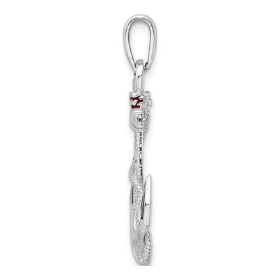 Sterling Silver Enamel Anchor Rope Pendant – view 3