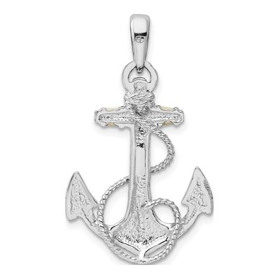 Sterling Silver Enamel Anchor Rope Pendant – view 5