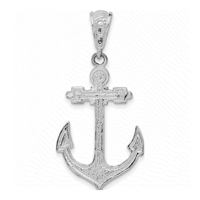 Sterling Silver Enameled Anchor Pendant – view 5