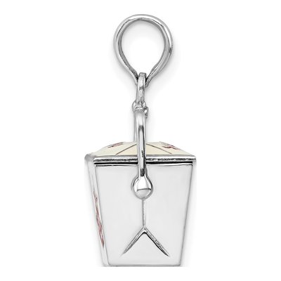 Sterling Silver 3D Chinese Takeout Pendant – view 3