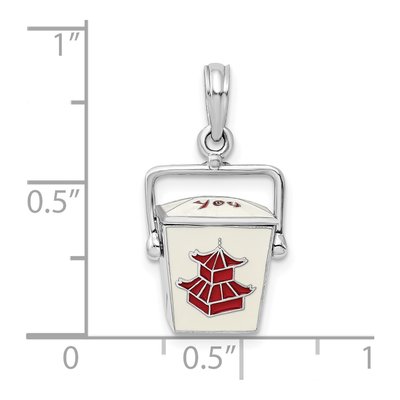 Sterling Silver 3D Chinese Takeout Pendant – view 4
