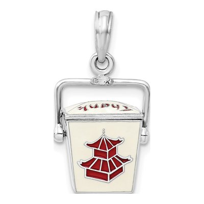 Sterling Silver 3D Chinese Takeout Pendant – view 5