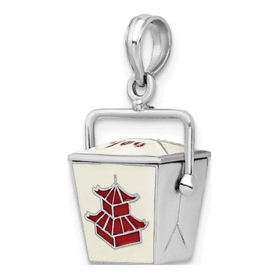 Sterling Silver 3D Chinese Takeout Pendant – view 6