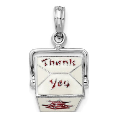 Sterling Silver 3D Chinese Takeout Pendant – view 7