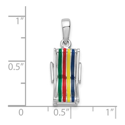 Sterling Silver 3D Beach Chair Pendant – view 4