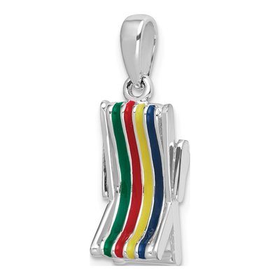 Sterling Silver 3D Beach Chair Pendant – view 6
