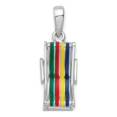 Sterling Silver 3D Beach Chair Pendant