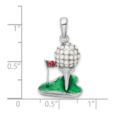 Sterling Silver Golf Ball Tee Pendant – view 4