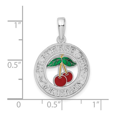 Sterling Silver Traverse City Cherry Pendant – view 4