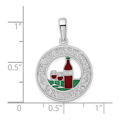 Sterling Silver Traverse City Wine Pendant – view 4