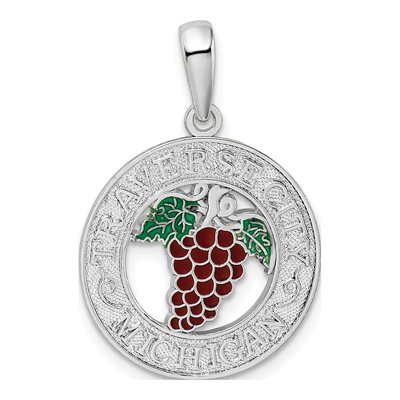 Sterling Silver Traverse City Grapes Pendant