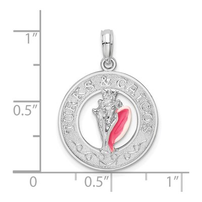Sterling Silver Turks Caicos Enamel Shell Pendant – view 4