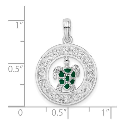 Sterling Silver Turks Caicos Turtle Pendant – view 4