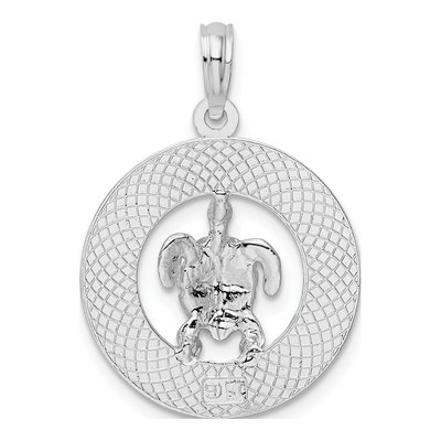 Sterling Silver Turks Caicos Turtle Pendant – view 5