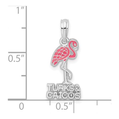 Sterling Silver Turks Caicos Flamingo Pendant – view 4