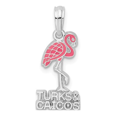 Sterling Silver Turks Caicos Flamingo Pendant
