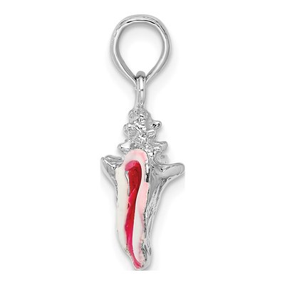 Sterling Silver Enameled Conch Shell Pendant – view 3
