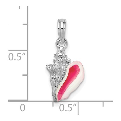 Sterling Silver Enameled Conch Shell Pendant – view 4