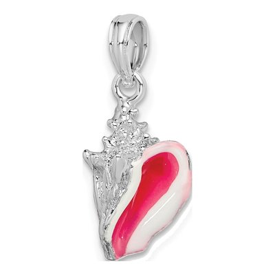 Sterling Silver Enameled Conch Shell Pendant – view 6