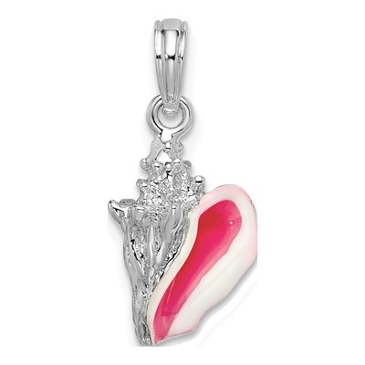 Sterling Silver Enameled Conch Shell Pendant