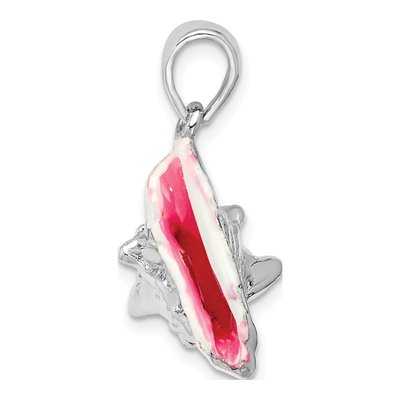 Sterling Silver Enameled Conch Shell Pendant – view 3