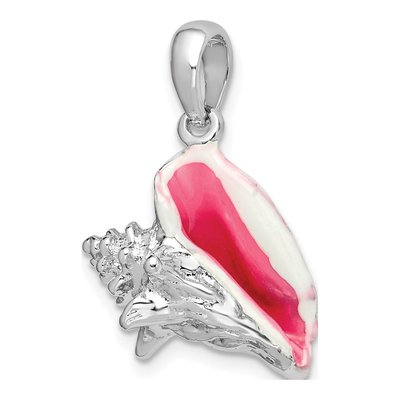 Sterling Silver Enameled Conch Shell Pendant – view 6