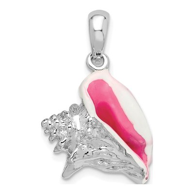 Sterling Silver Enameled Conch Shell Pendant