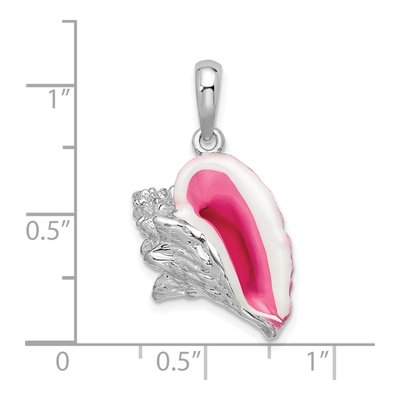 Sterling Silver Enameled Conch Shell Pendant – view 4