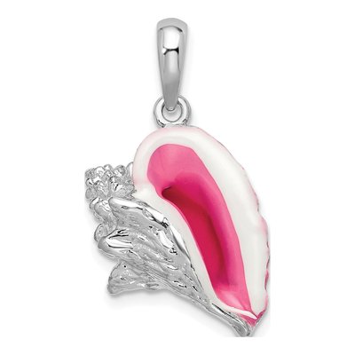 Sterling Silver Enameled Conch Shell Pendant