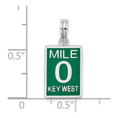 Sterling Silver Enamel Key West Mile Pendant – view 4