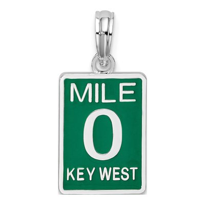 Sterling Silver Enamel Key West Mile Pendant
