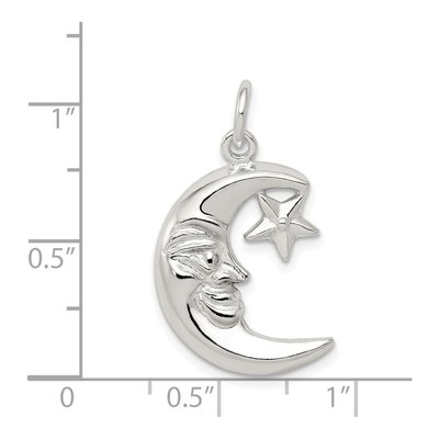 Sterling Silver Moon Star Pendant – view 4