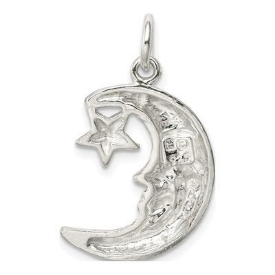 Sterling Silver Moon Star Pendant – view 5