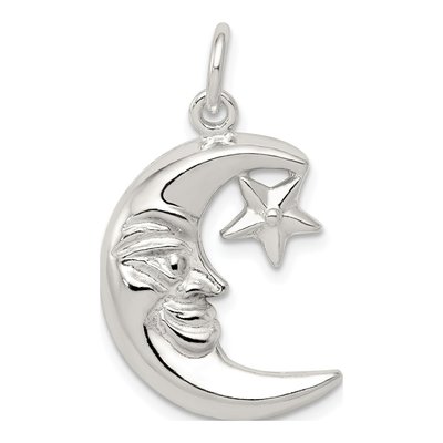 Sterling Silver Moon Star Pendant