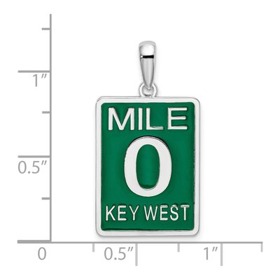 Sterling Silver Key West Mile Enamel Pendant – view 4
