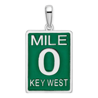 Sterling Silver Key West Mile Enamel Pendant