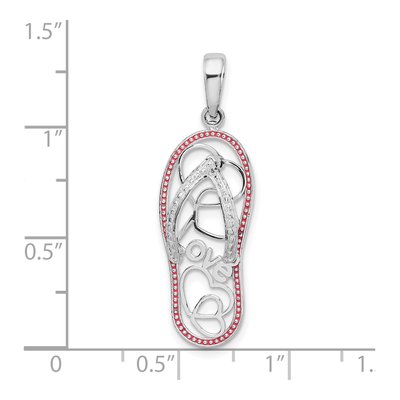 Sterling Silver Enameled LOVE Flip-Flop Pendant – view 4