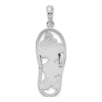 Sterling Silver Enamel Hibiscus Flip-Flop Pendant – view 5