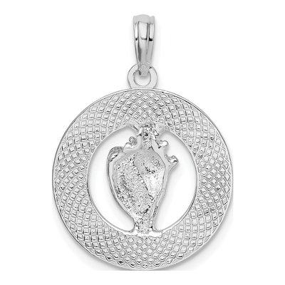Sterling Silver Bahamas Circle Shell Pendant – view 5