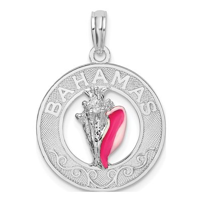 Sterling Silver Bahamas Circle Shell Pendant