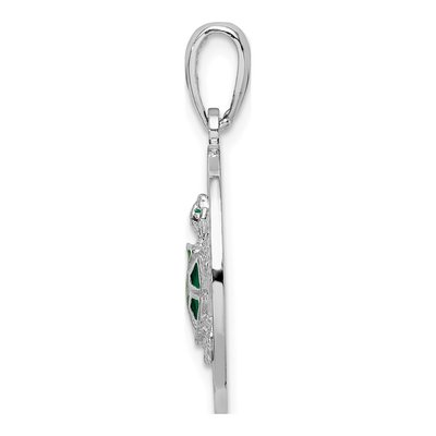 Sterling Silver Bahamas Turtle Circle Pendant – view 3