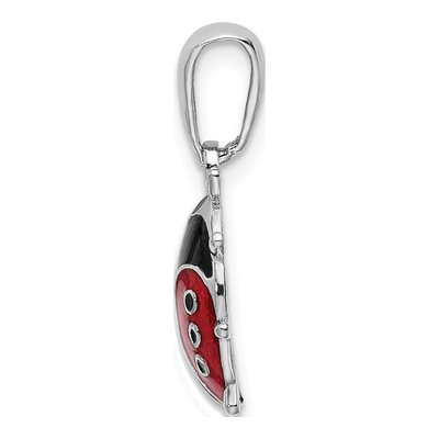 Sterling Silver 3D Enameled Ladybug Pendant – view 3