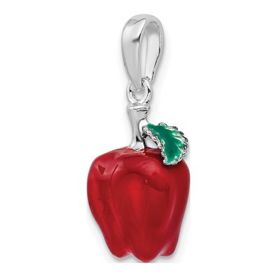 Sterling Silver Enameled 3D Apple Pendant – view 6