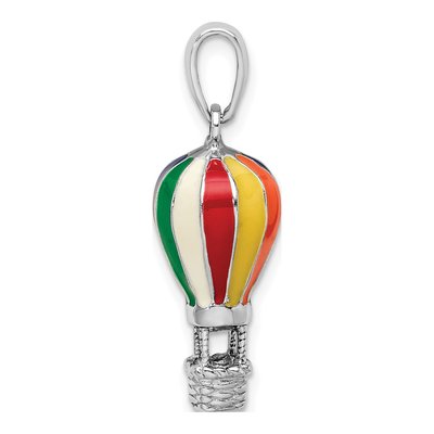 Sterling Silver 3D Enamel Hot Air Balloon Pendant – view 3