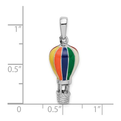 Sterling Silver 3D Enamel Hot Air Balloon Pendant – view 4