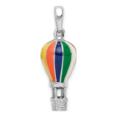 Sterling Silver 3D Enamel Hot Air Balloon Pendant – view 5